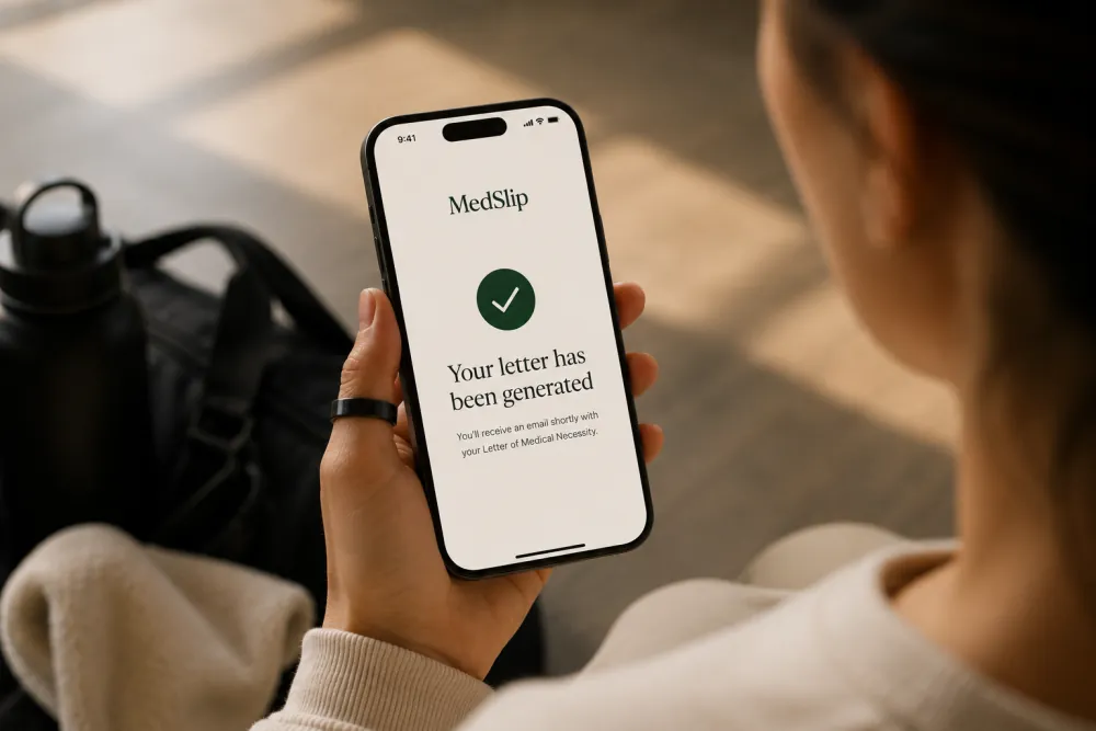 Member viewing their generated letter confirmation on a phone